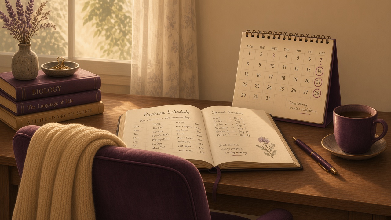 Same chair and notebook opening in soft morning ritual light