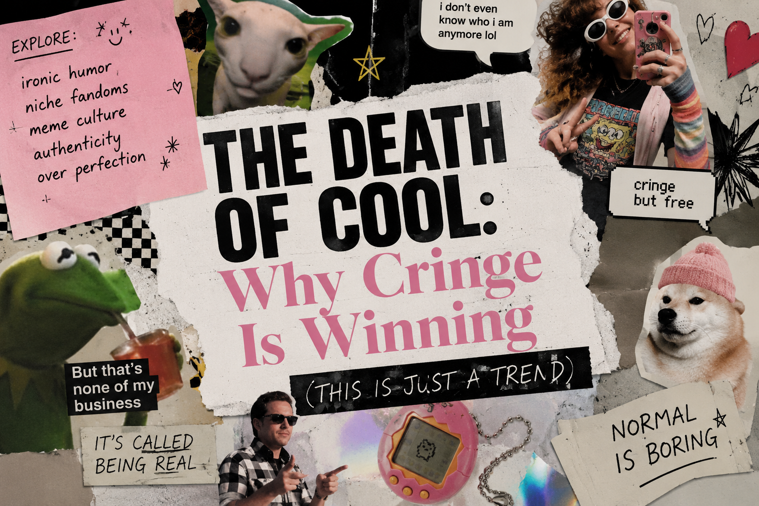 The death of cool: visual essay on cringe culture, post-irony, and internet identity shifting from detachment to enthusiasm