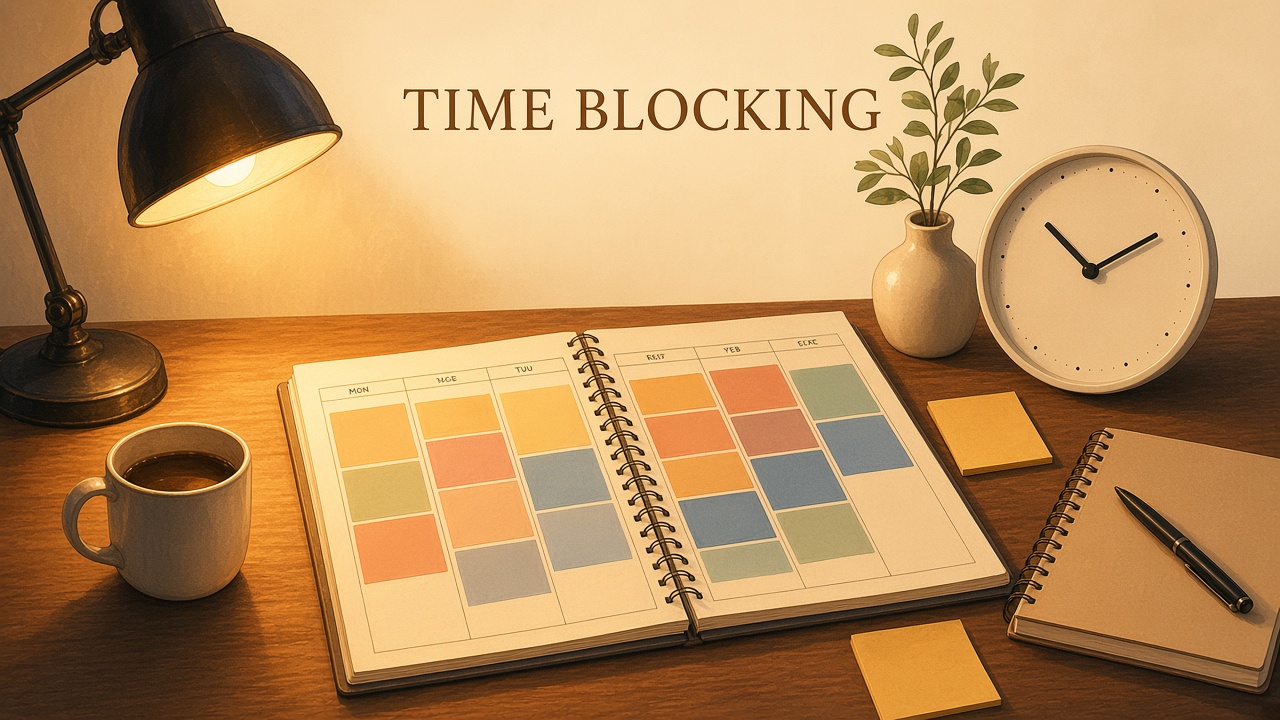 Weekly calendar built from soft architectural time blocks