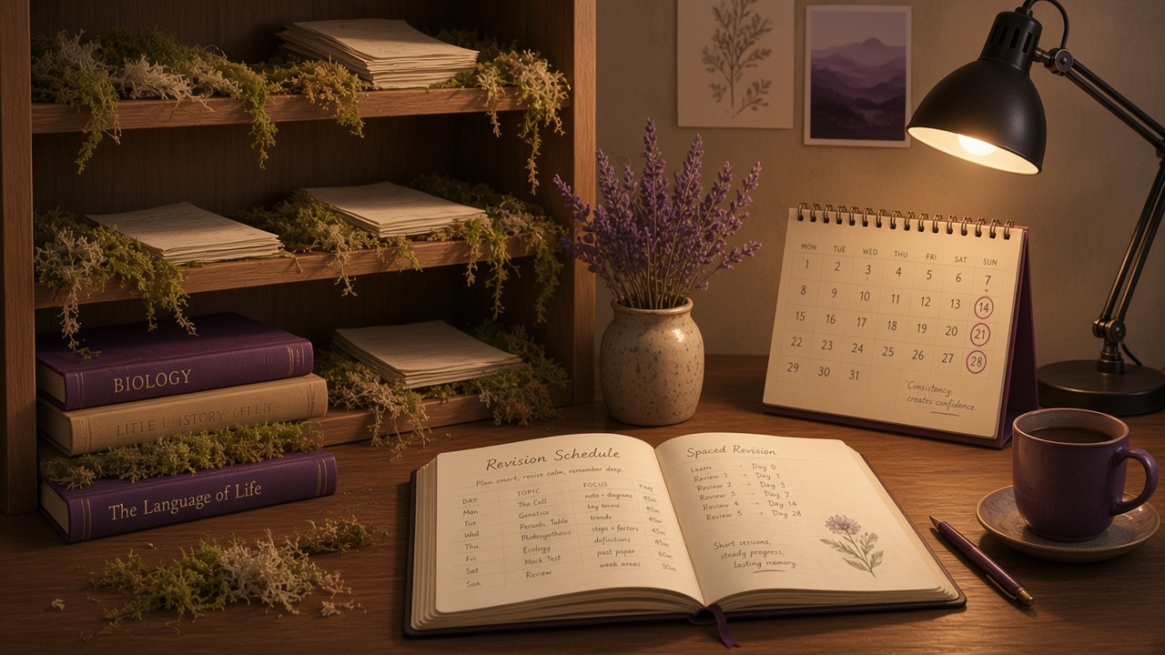New campus desk becoming organised under autumn light